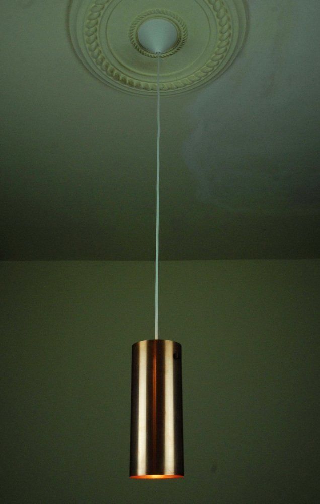 Copper & Teak Pendant Lamp By Uno & östen Kristiansson For Luxus, Vittsjö, Sweden, 1960s photo buy