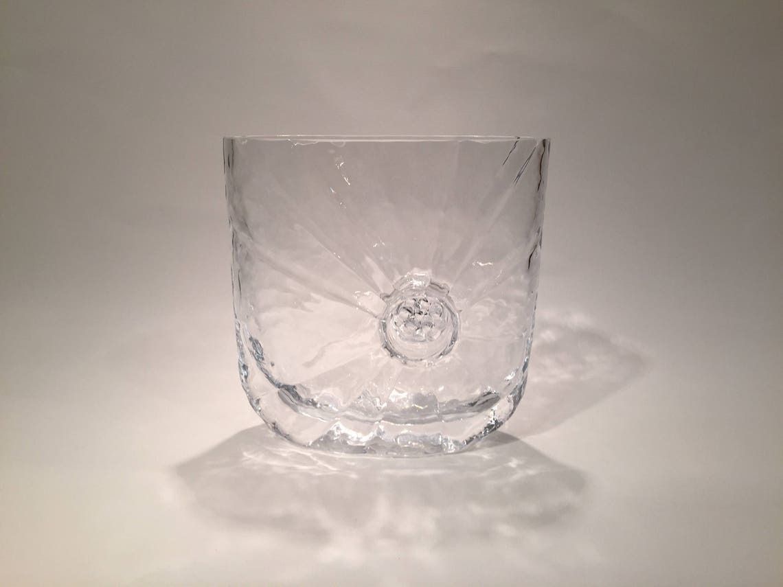 Glass Vase By Rune Strand, Sunburst, For The Swedish Sea Glassworks, Scandinavian Space Age Interior Decor In The 1970s