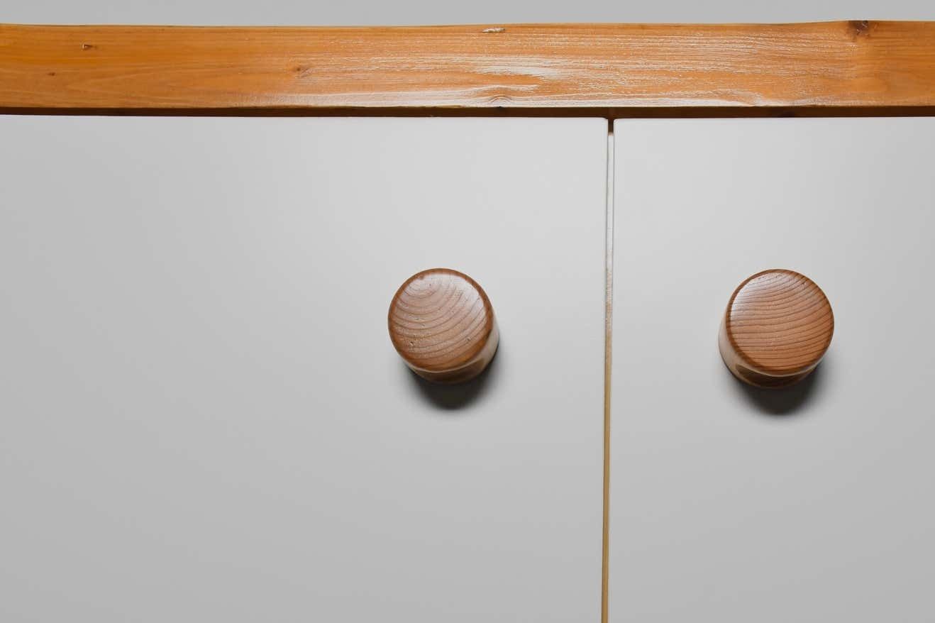 Wall Mounted 'Les Arcs’ Cabinet / Sideboard By Charlotte Perriand, France 1970s photo vintage