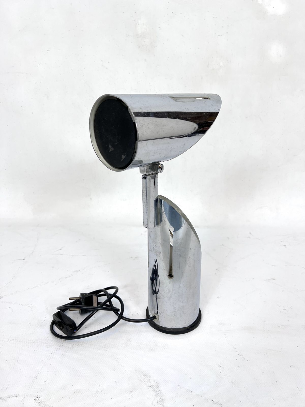 Oscar Torlasco, Modern Chrome And Glass Table Lamp By Stilkronen. Italy 1960s photo Lighting