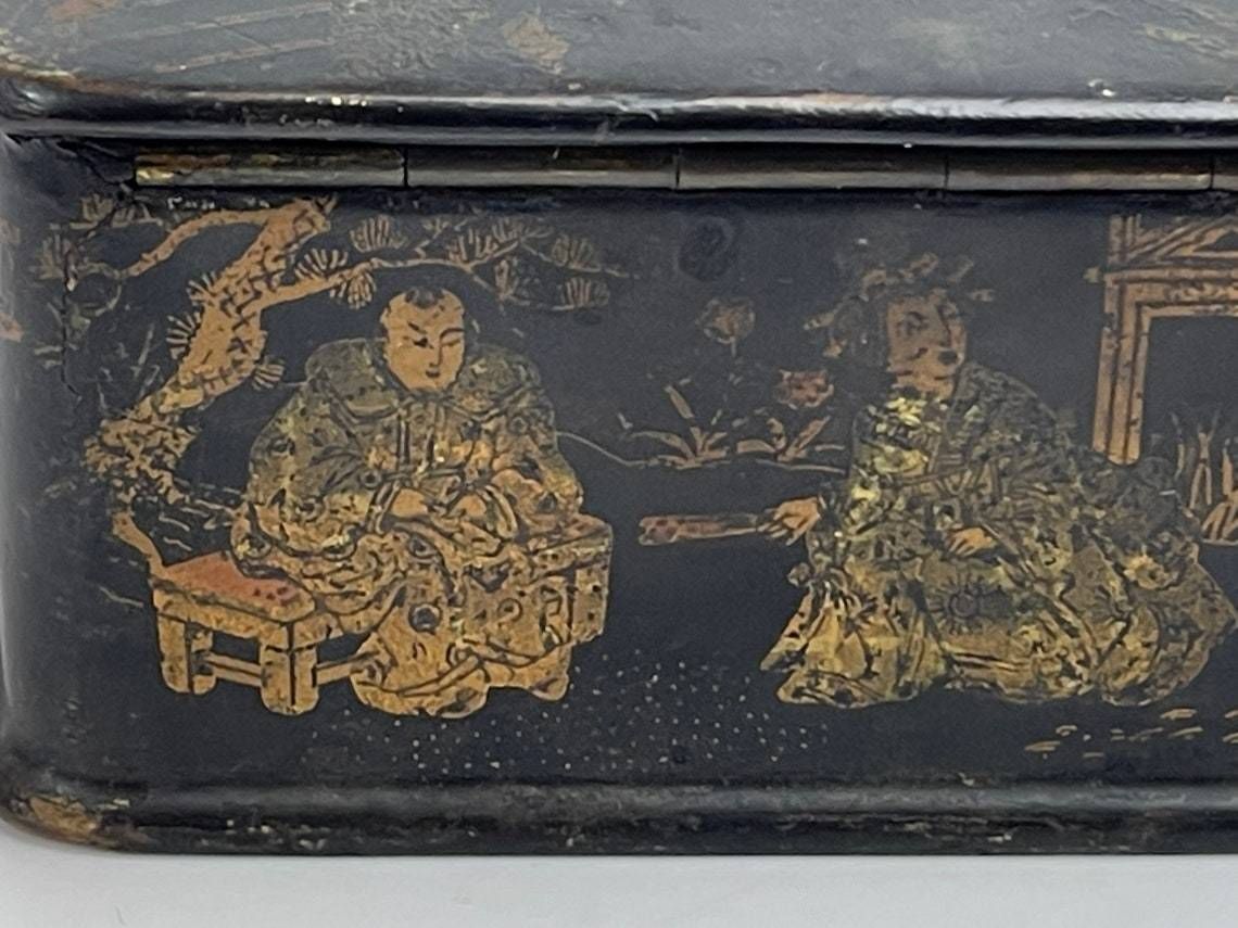 Chinese Antique Lacquer Money Box  Piggy Bank Beautiful Motifs photo vinterior