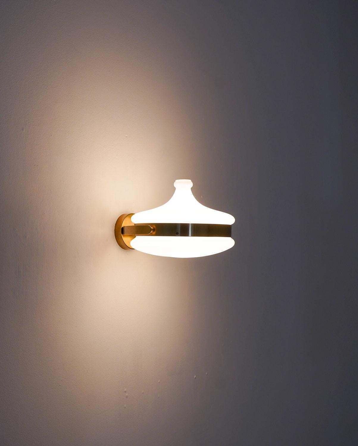 photo furniture Swedish Mid Century Wall Lamps In Brass And Glass Falkenbergs