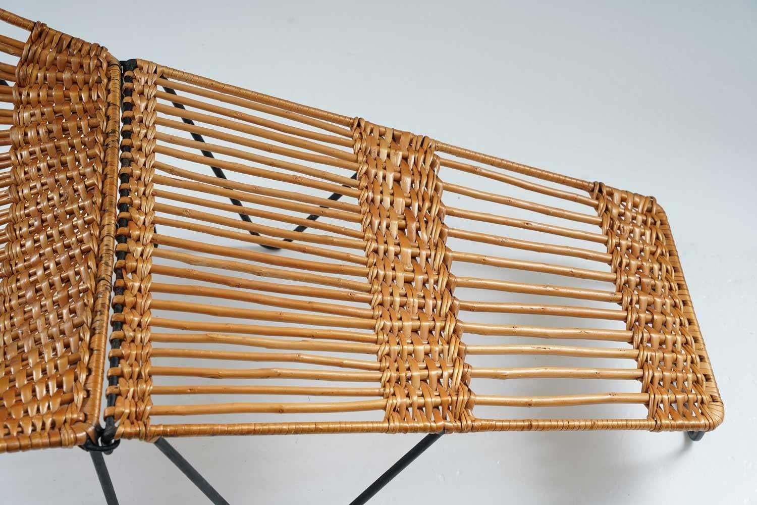 Scandinavian Cane And Metal Lounge Chair 1950s photo buy