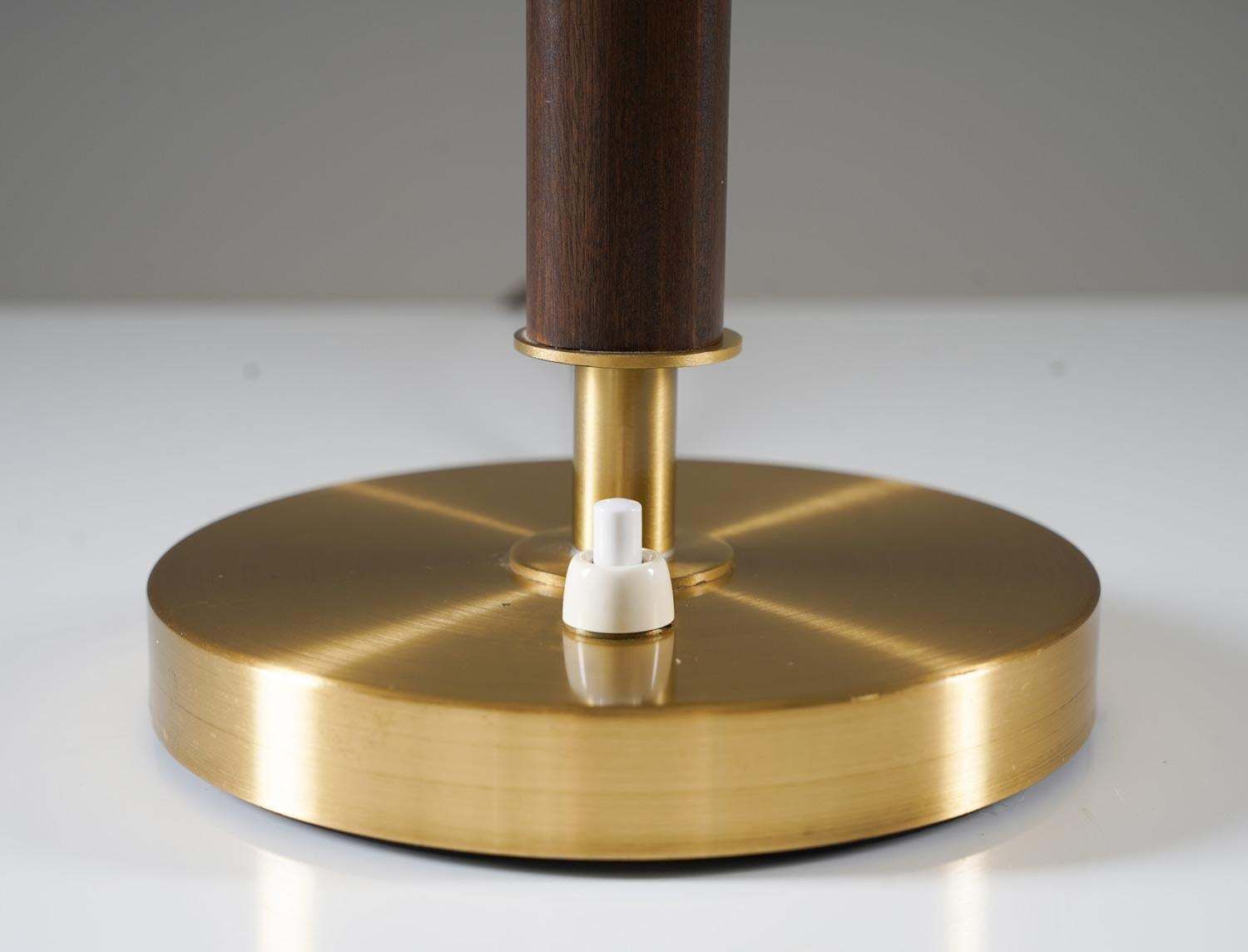 Swedish Mid Century Table Lamp In Brass And Wood By Boréns photo 1780.0