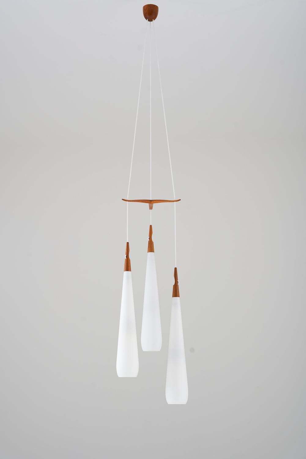 Midcentury Swedish Chandelier By Luxus Sweden