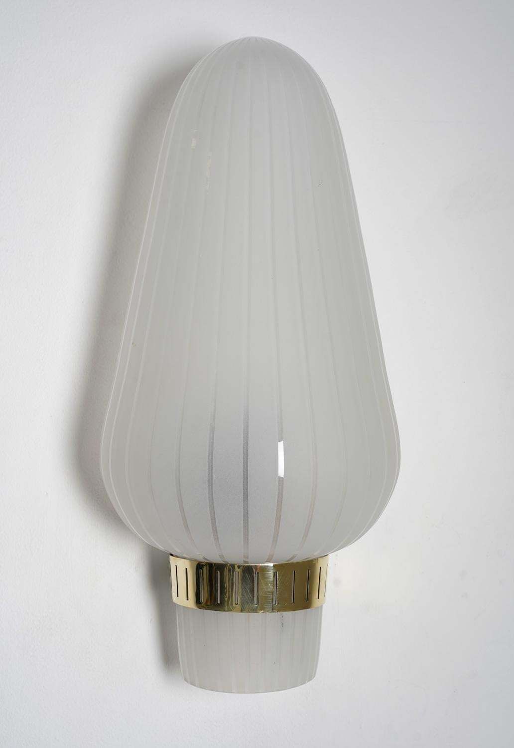 Pair Of Swedish Mid Century Wall Lamps In Brass And Glass By Böhlmarks photo furniture