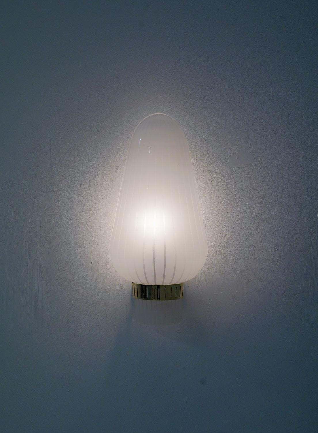photo furniture Pair Of Swedish Mid Century Wall Lamps In Brass And Glass By Böhlmarks