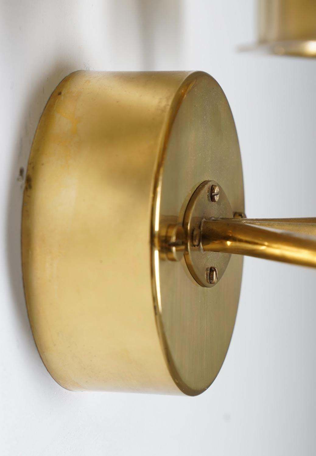 Swedish Midcentury Wall Lamps In Brass And Glass By Hans Agne Jakobsson photo 1246.0