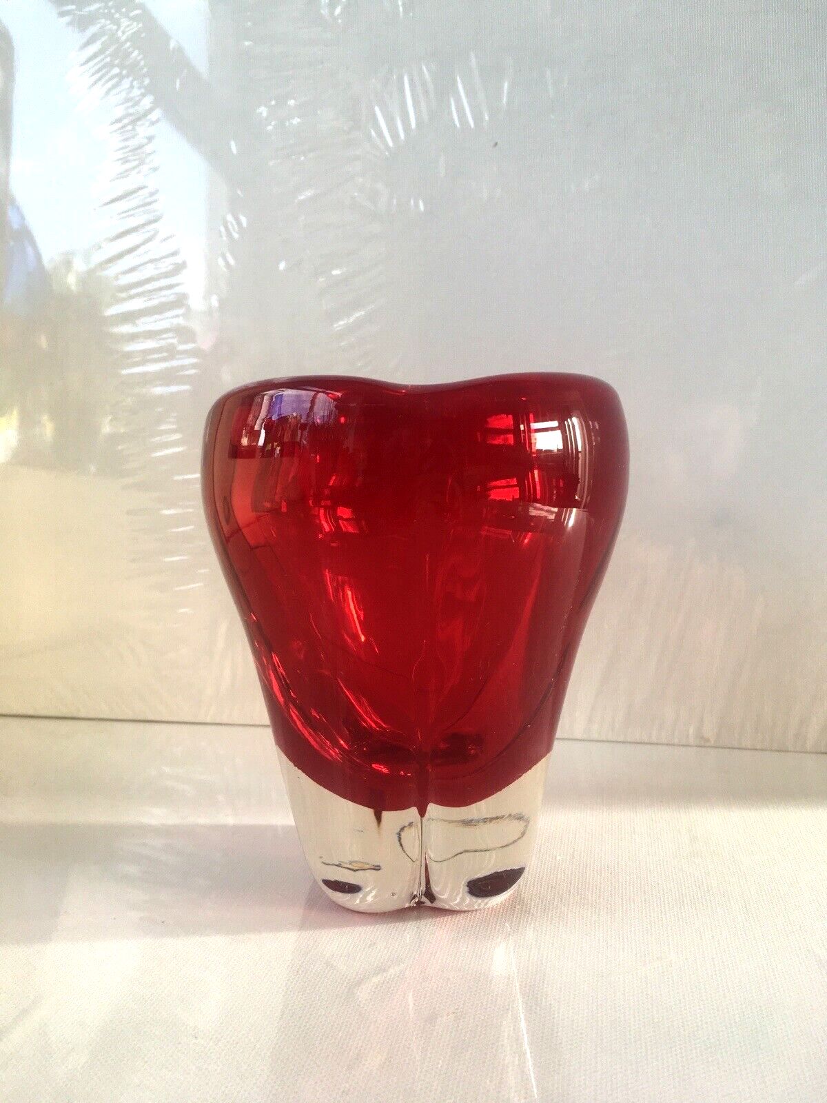 Red Whitefriars 9410 Art Glass Molar Lobed Bowl Vase Tooth Dentist Paperweight photo Home Decor