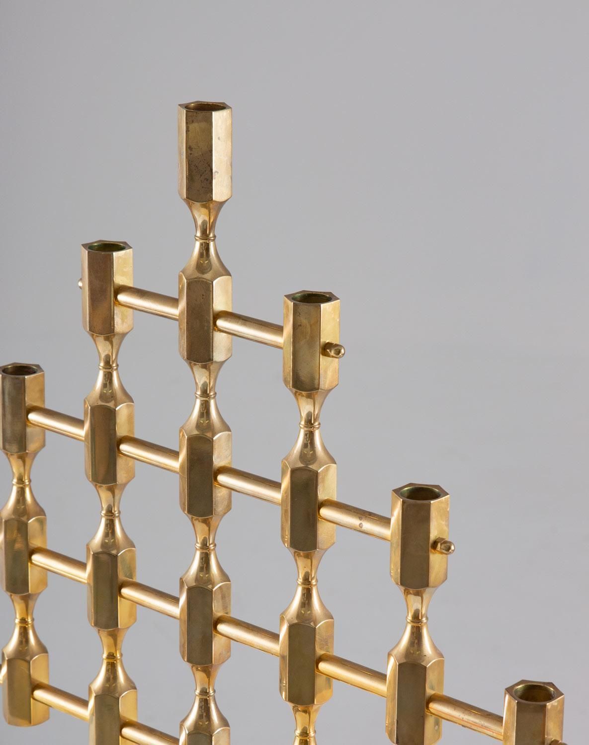 Pair Of Large Swedish Candelabras In Brass By Lars Bergsten For Gusum photo vinterior