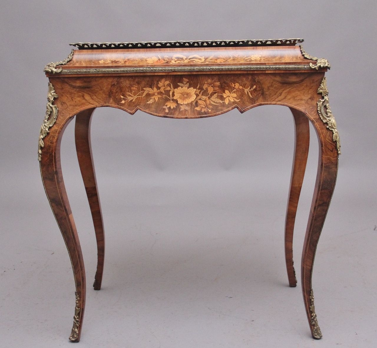 19th Century Burr Walnut And Marquetry Jardiniere photo for sale