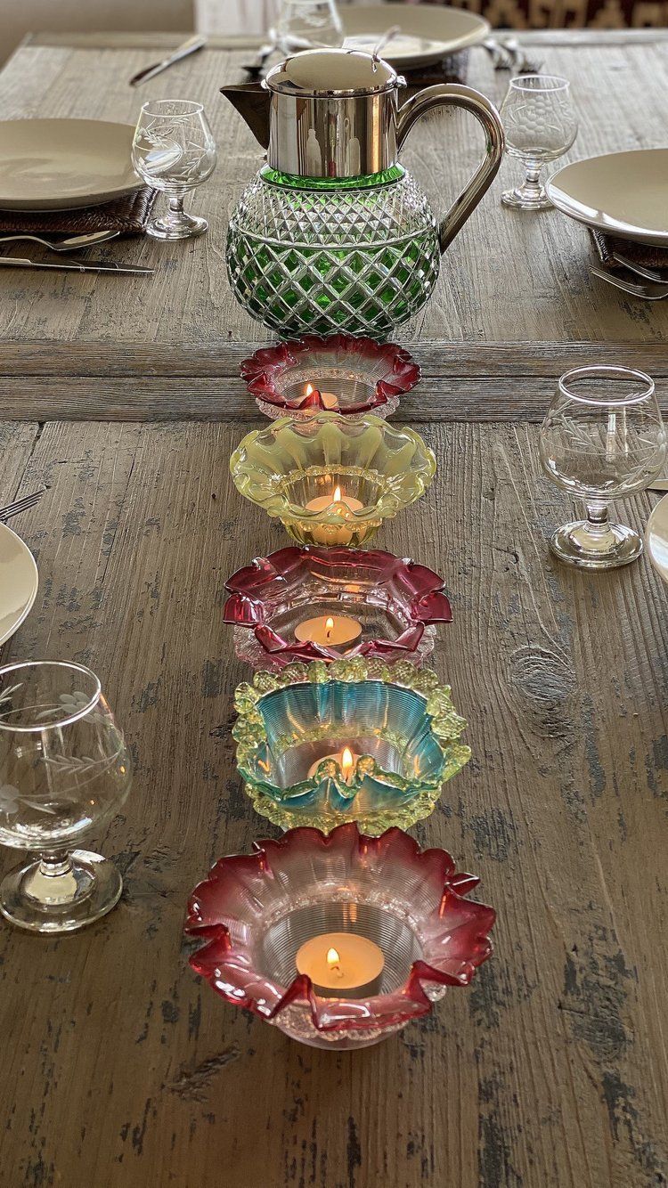 Pair Of Cranberry Glass Sweetmeats With Fine Ribbed Glass Bases photo vinterior