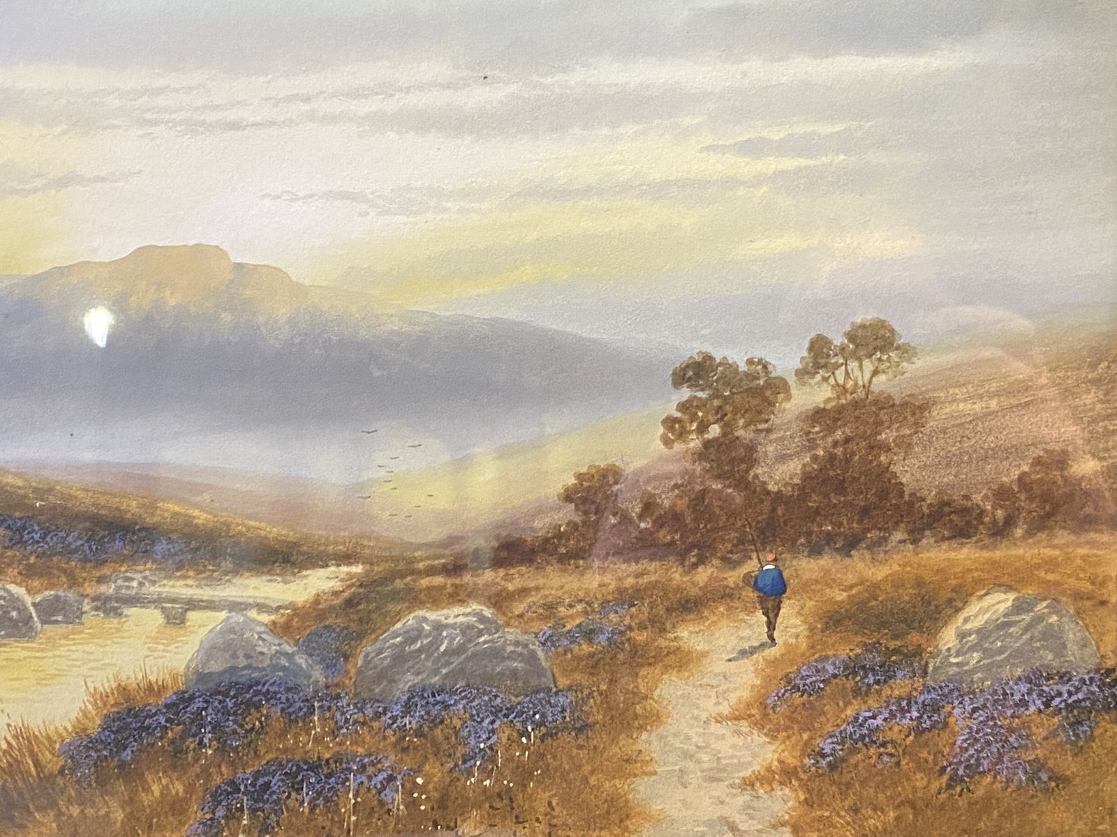 Alfred Graham   Fisherman Walking Home With A Catch   Watercolour Painting photo for sale