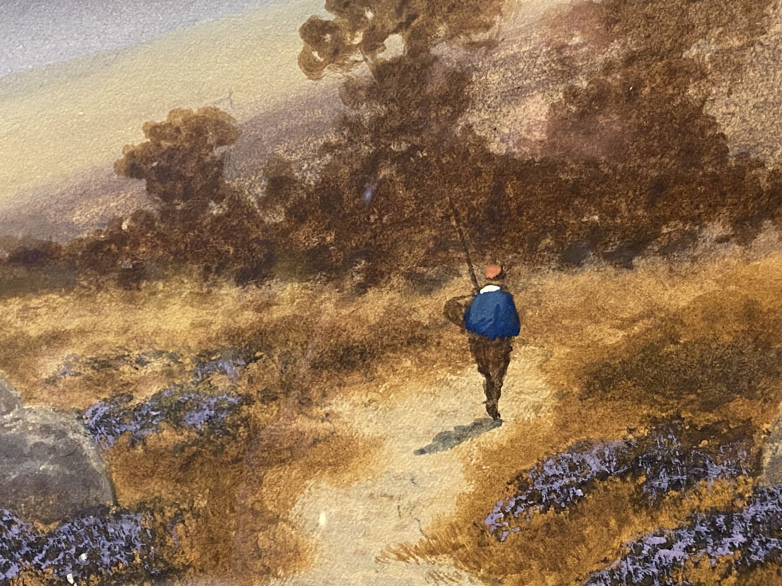 Alfred Graham   Fisherman Walking Home With A Catch   Watercolour Painting photo 135.0