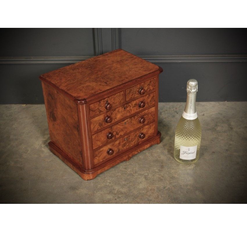 Miniature Burr Walnut Apprentice Chest Of Drawers photo furniture