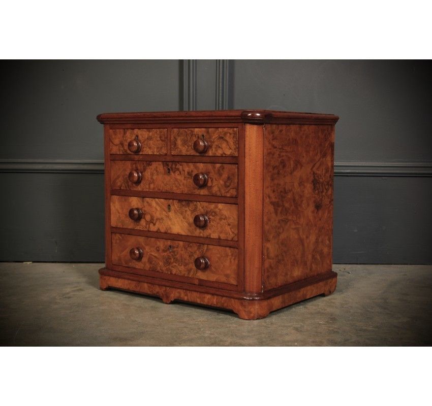 Miniature Burr Walnut Apprentice Chest Of Drawers photo buy