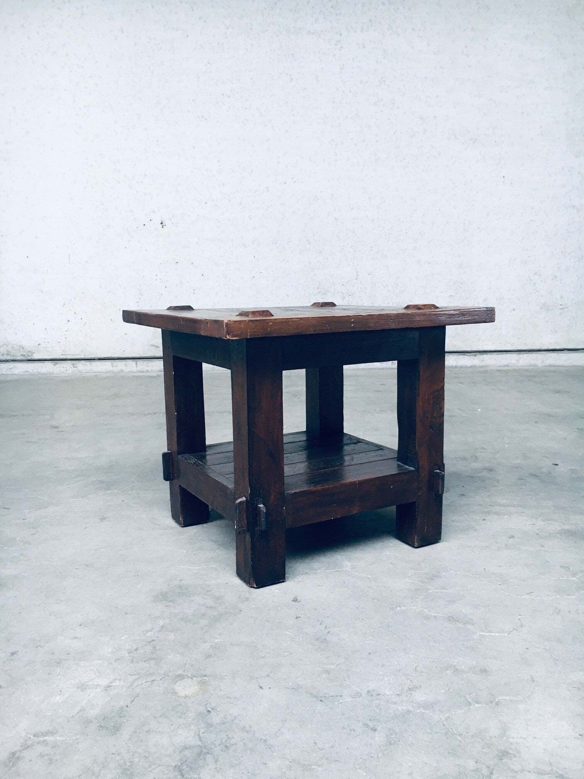 Wabi Sabi Stijl Massief Eiken Bijzettafel, Frankrijk, Ca. Jaren 1930 photo for sale