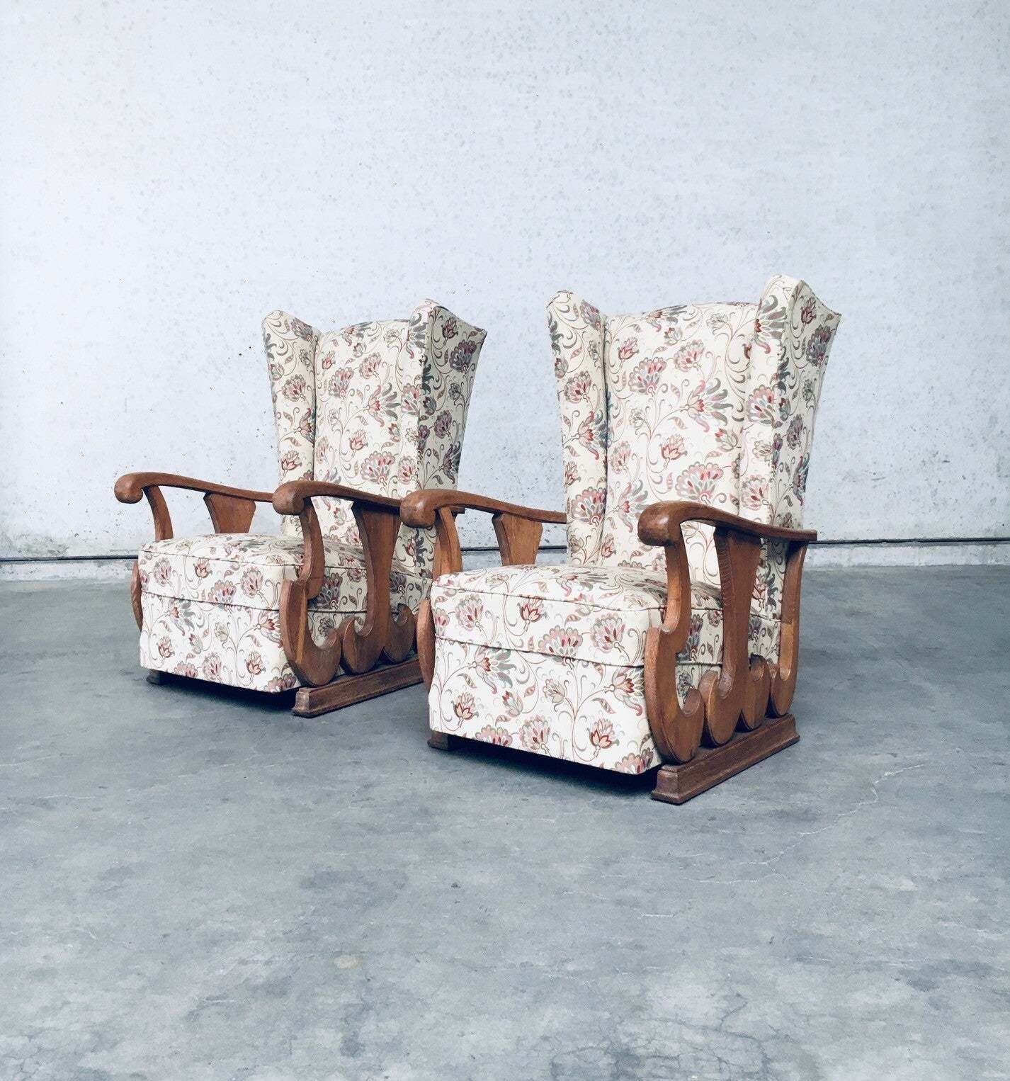 Fauteuil Met Hoge Vleugelleuning, Begin 20e Eeuws Ontwerp – Set Van 2 photo Meubels