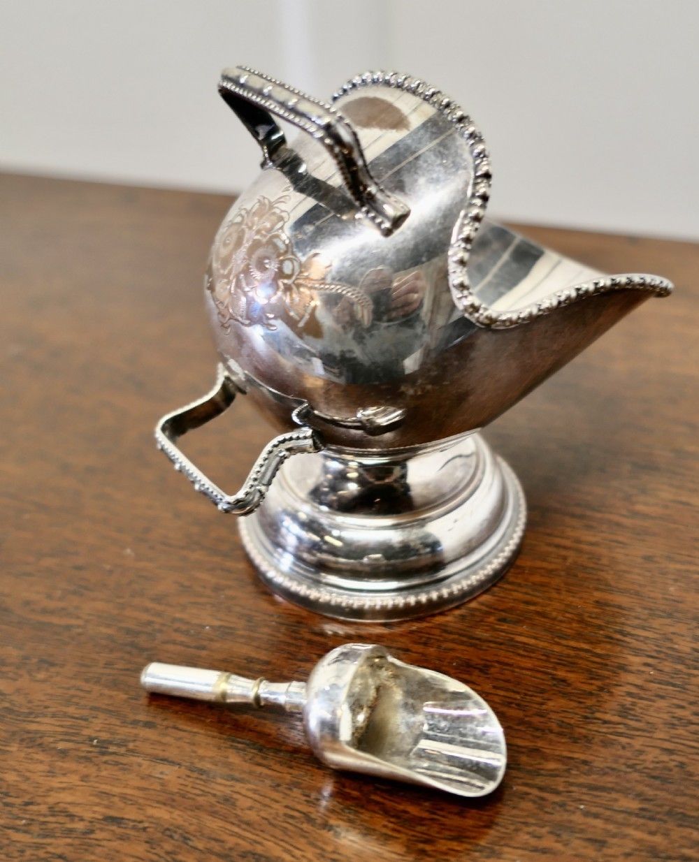 Silver Plated Novelty Sugar Scuttle With Original Scoop photo 294.0
