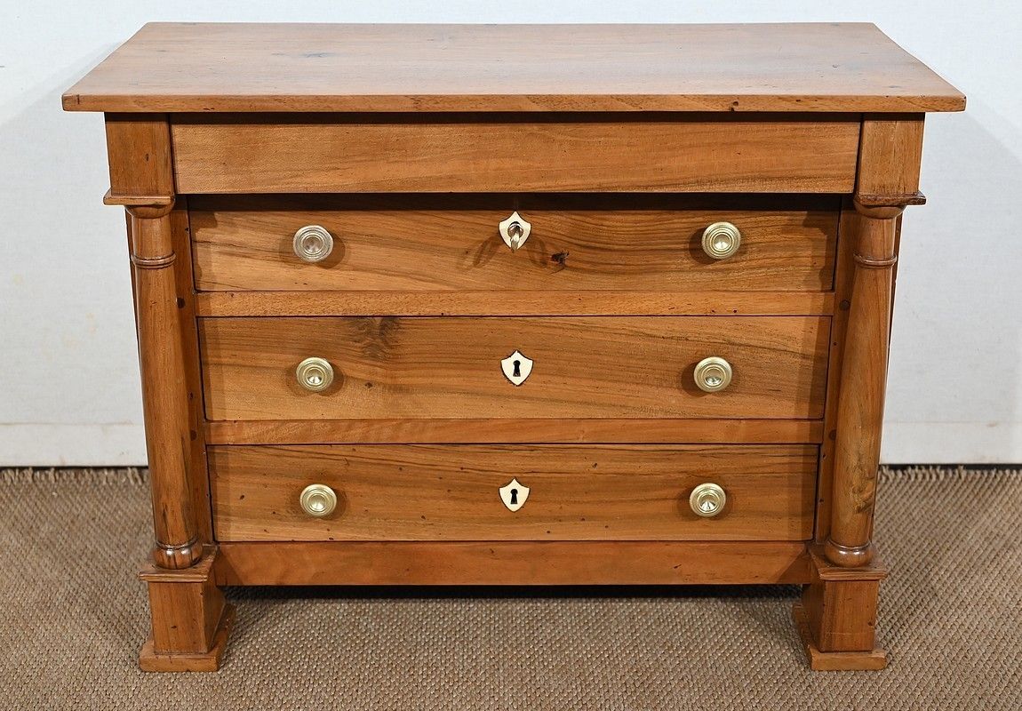 Master's Chest Of Drawers In Solid Walnut, Empire Period, Early 19th Century photo vinterior