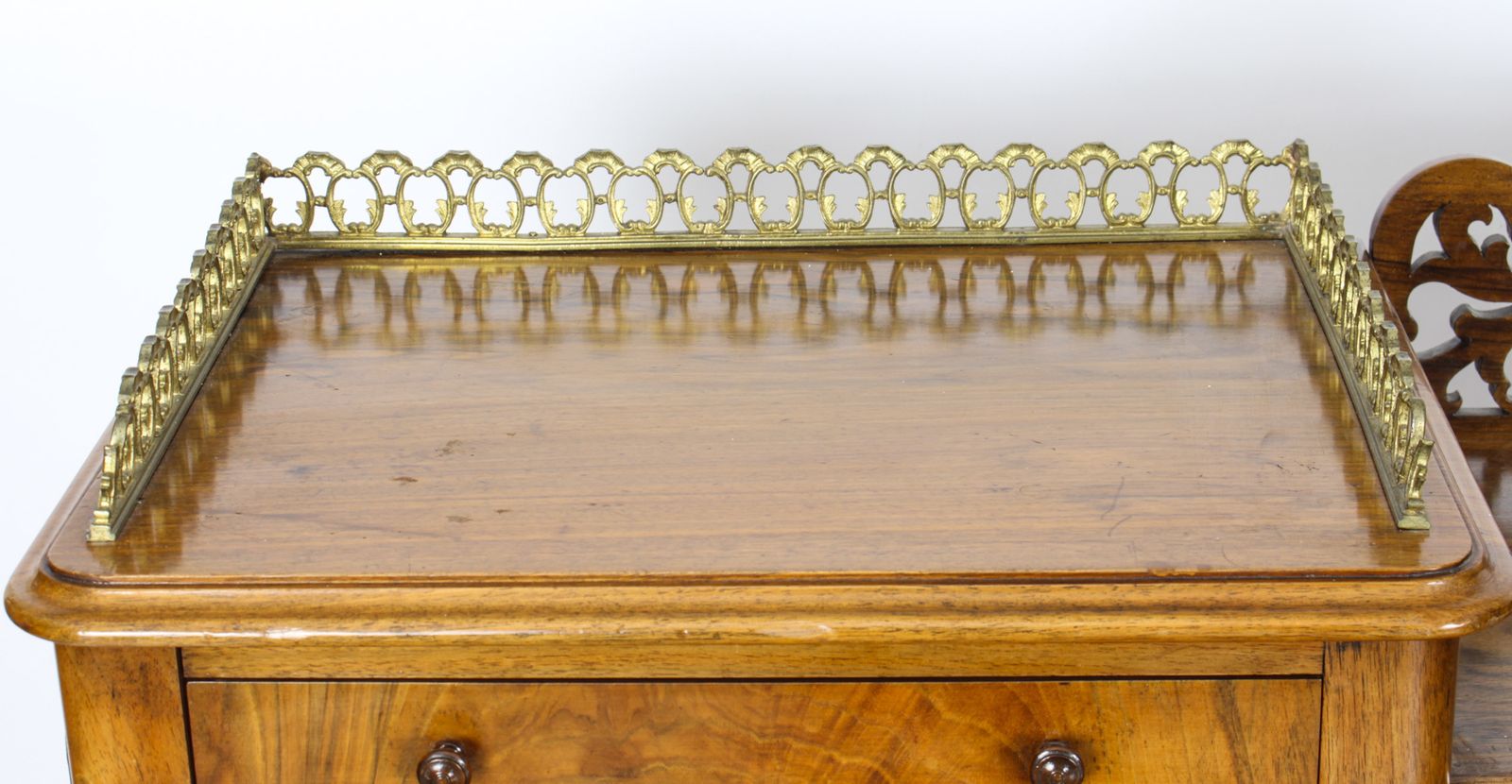 4750.0 Victorian Burr Walnut Dickens Pedestal Desk C. 1880 19th C photo