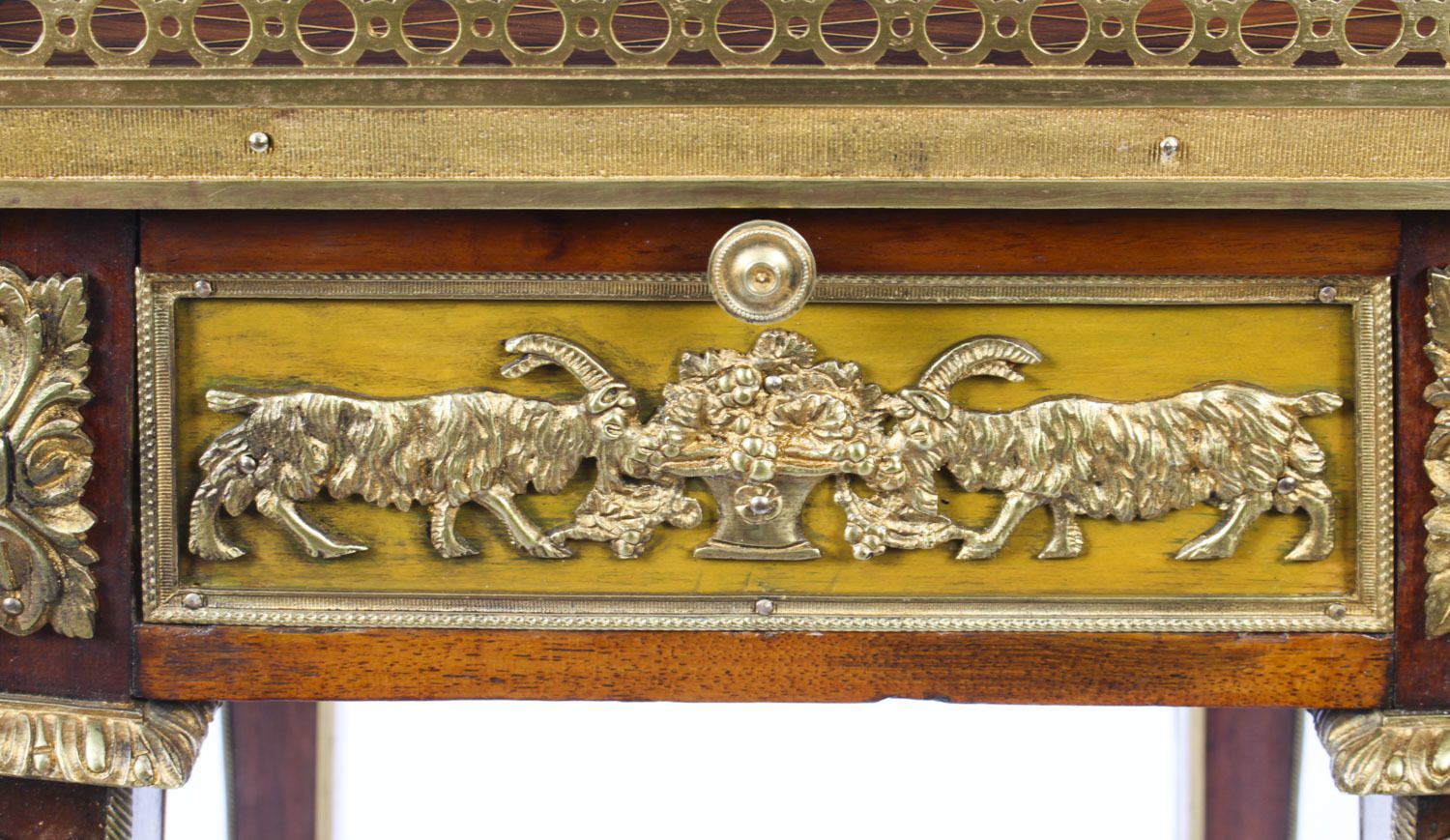 Furniture Antique French Parquetry Ormolu Mounted Stand Att François Linke 19th Century photo