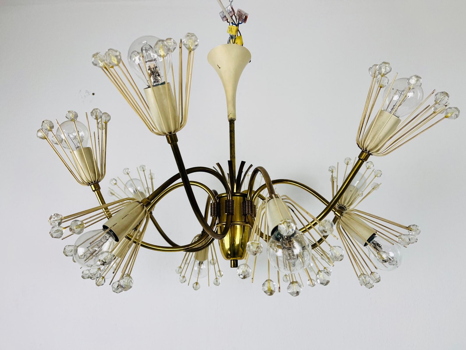 Glass And Brass Chandelier By Emil Stejnar For Rupert Nikoll, 1960s photo 1210.0