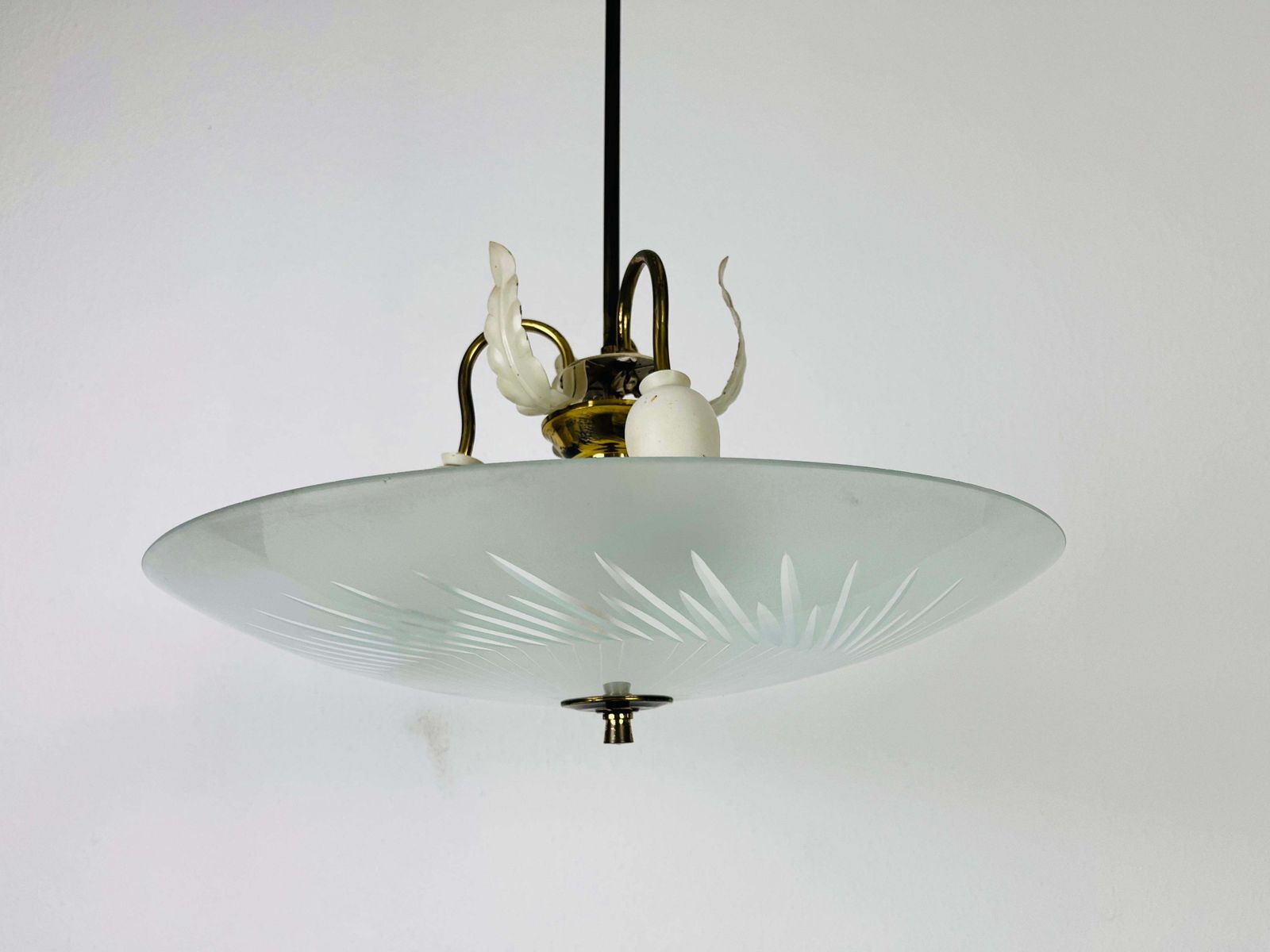 Italian Brass And Glass Chandelier In The Style Of Pietro Chiesa, 1950s photo 2357.0