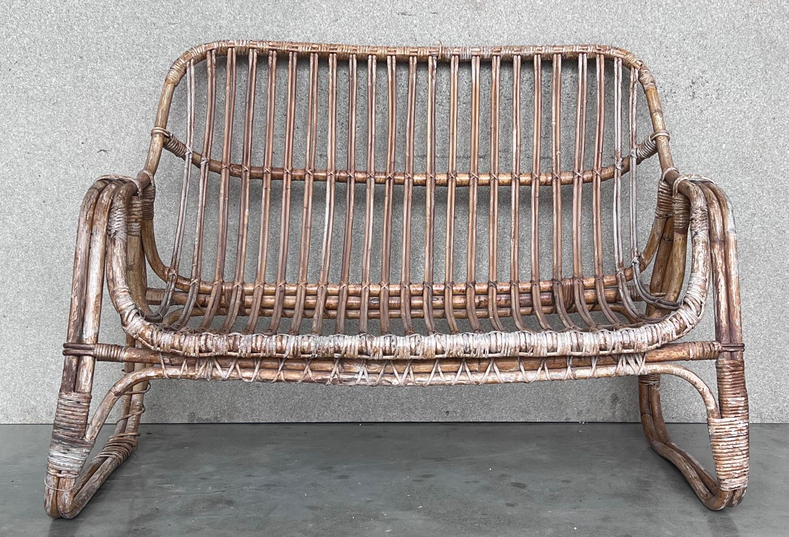 1960s Pair Of Spanish Bamboo Armchairs With Rectangular Back Rest photo furniture