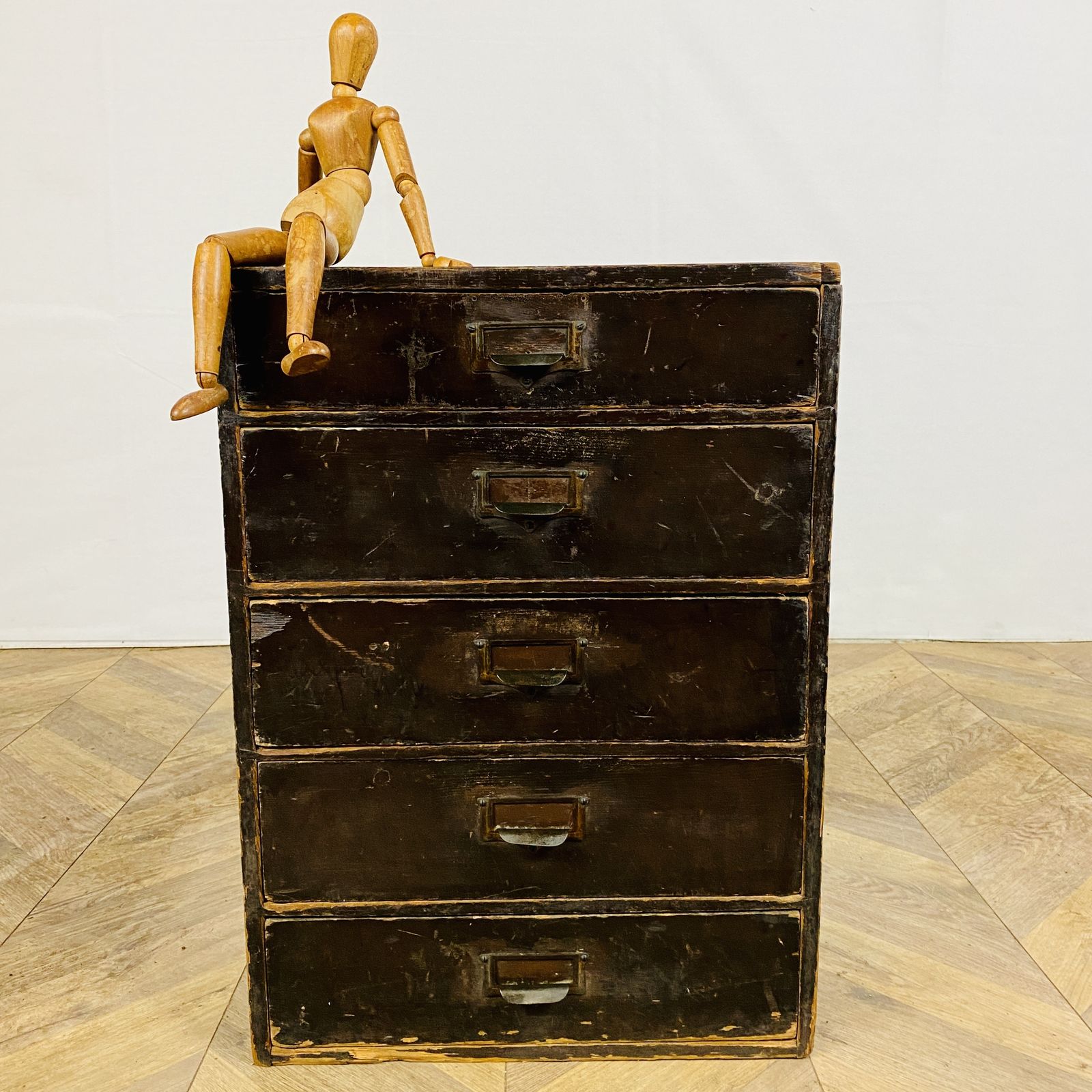 Industrial Small Pine Drawers, 1920s