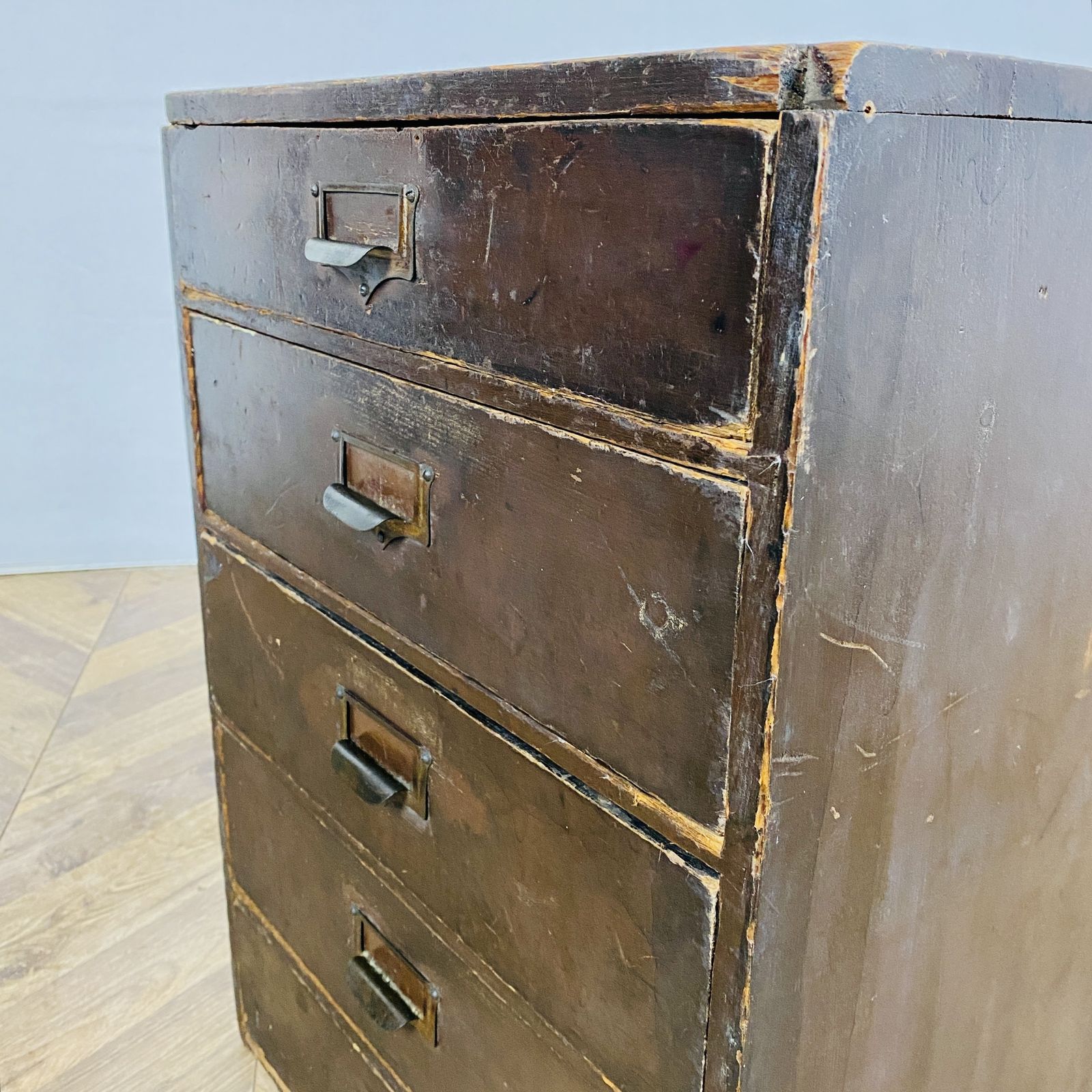 photo vintage Industrial Small Pine Drawers, 1920s