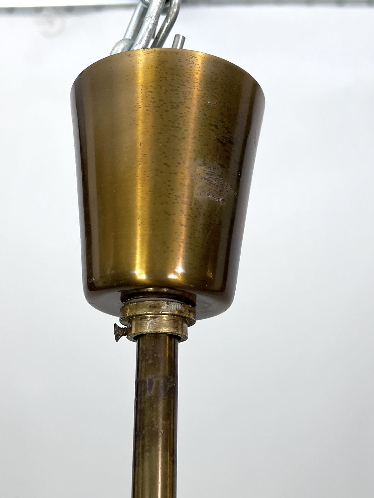 photo furniture Gino Paroldo, Modernist Brass And Smoked Glass Chandelier. Italy 1960s