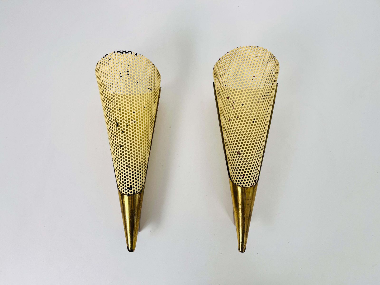 Pair Of 2 Brass Sconces By Maison Lunel, 1960, France