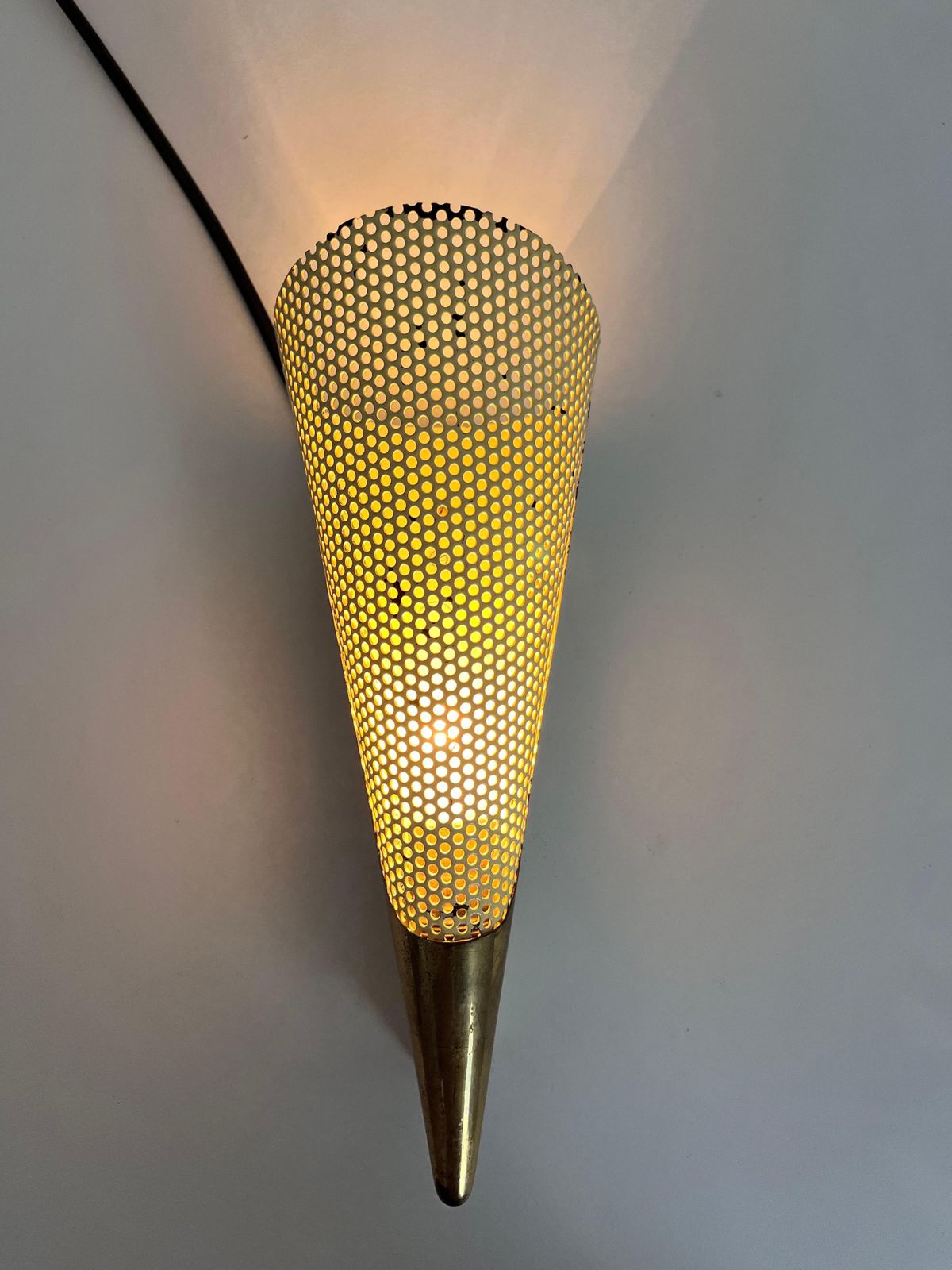 photo for sale Pair Of 2 Brass Sconces By Maison Lunel, 1960, France