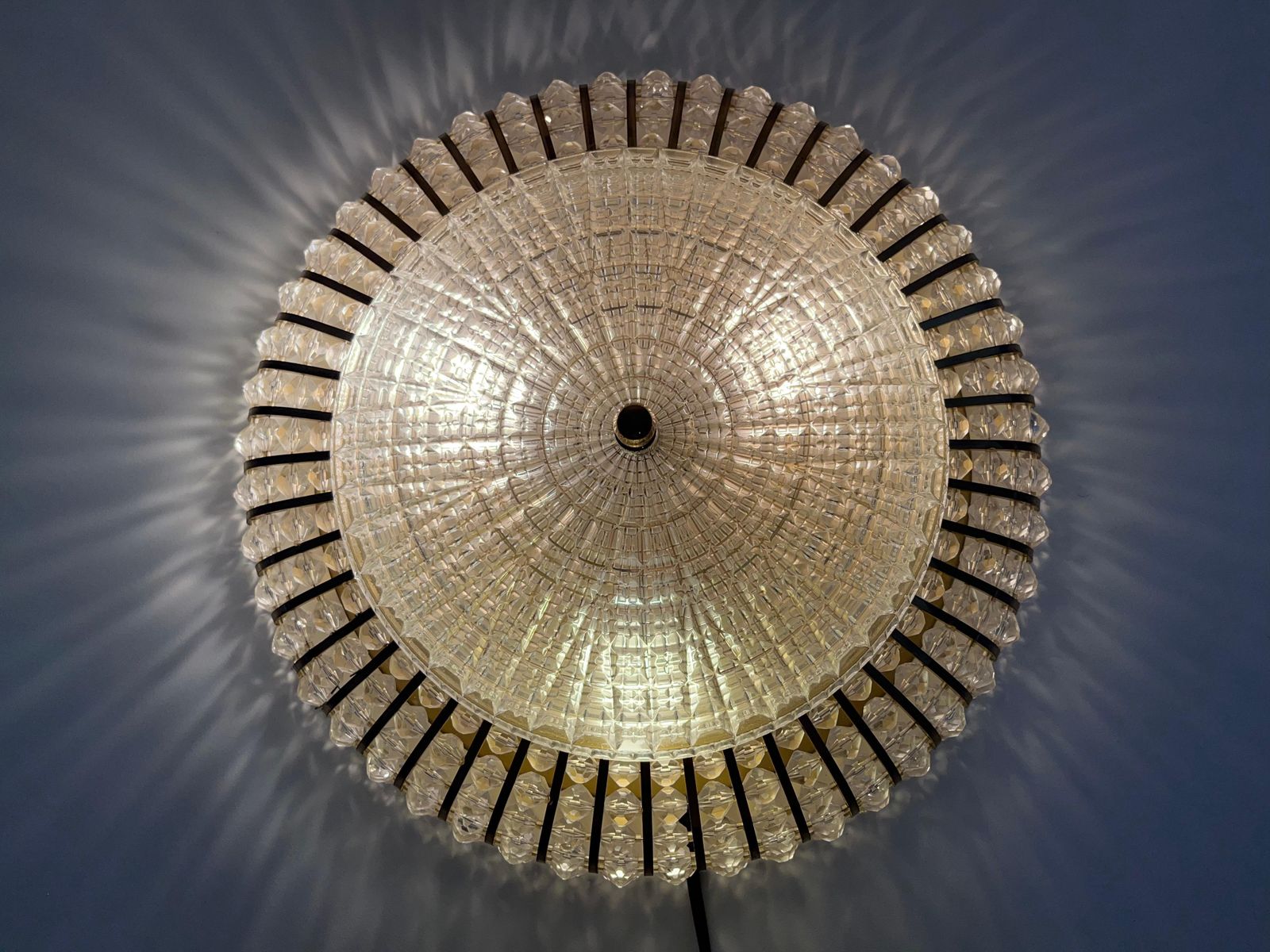 photo for sale Glass And Brass Flush Mount By Emil Stejnar For Rupert Nikoll, 1960s