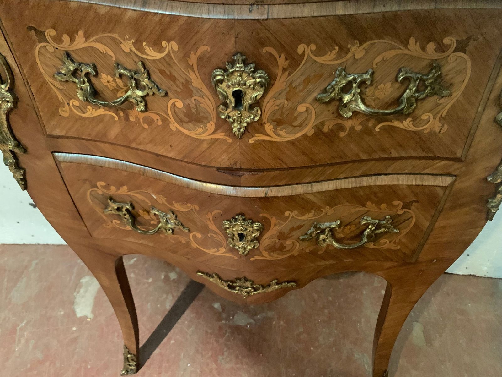 Curved Chest Of Drawers In Louis XV / XX Century Style Wood Veneer photo Furniture