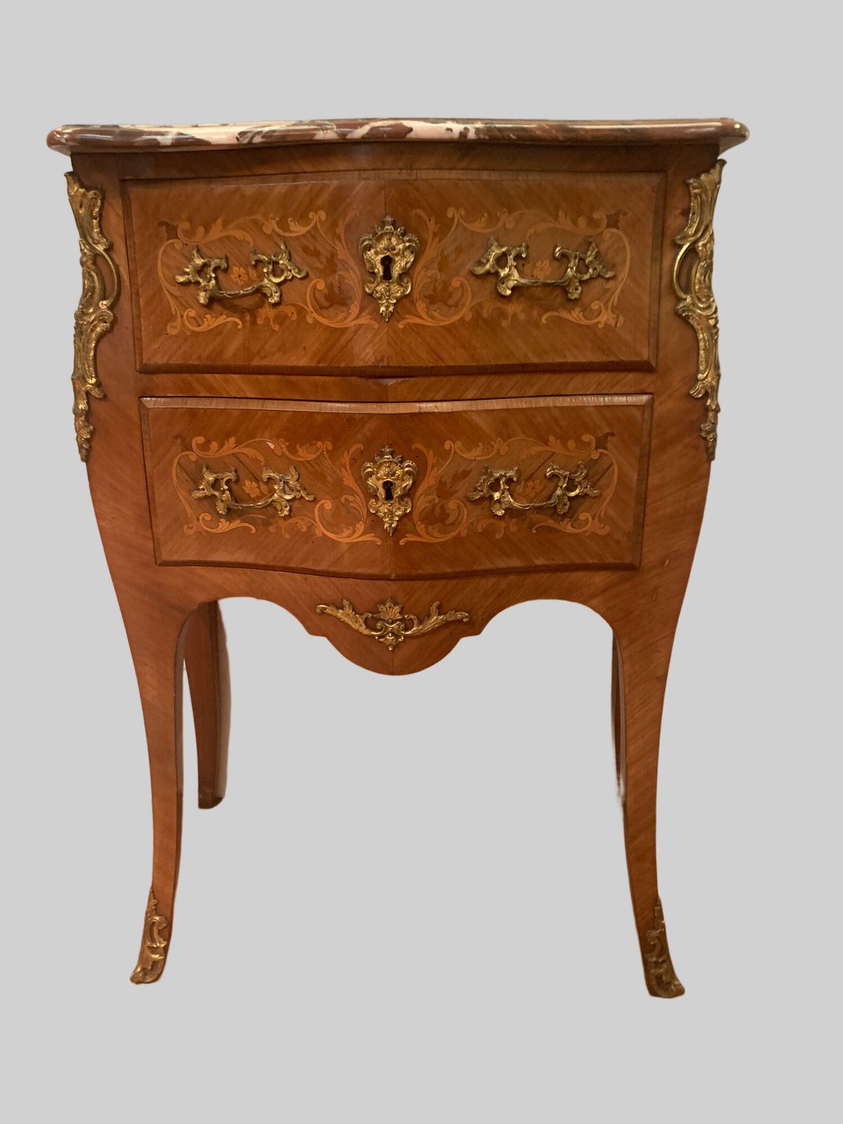 Curved Chest Of Drawers In Louis XV / XX Century Style Wood Veneer photo vinterior