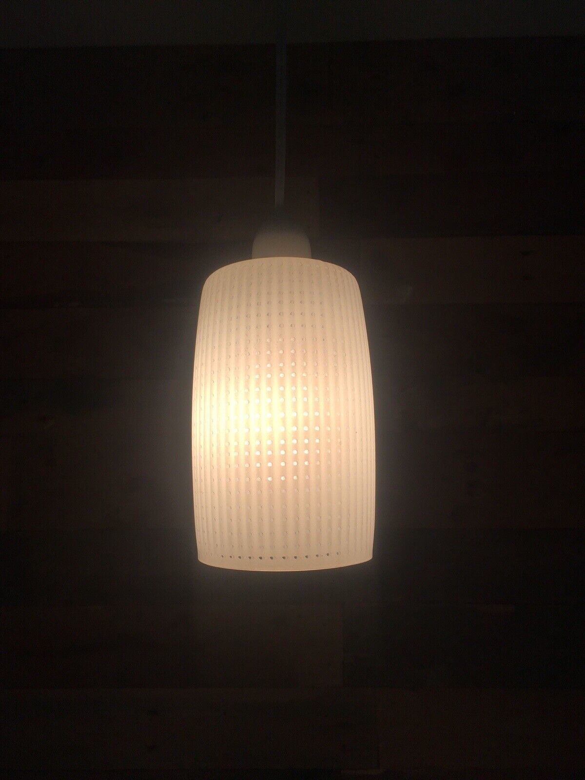70's Rippled Op Art Dotted Textured Glass Lamp Shade Vintage Retro Space Age 60s photo for sale