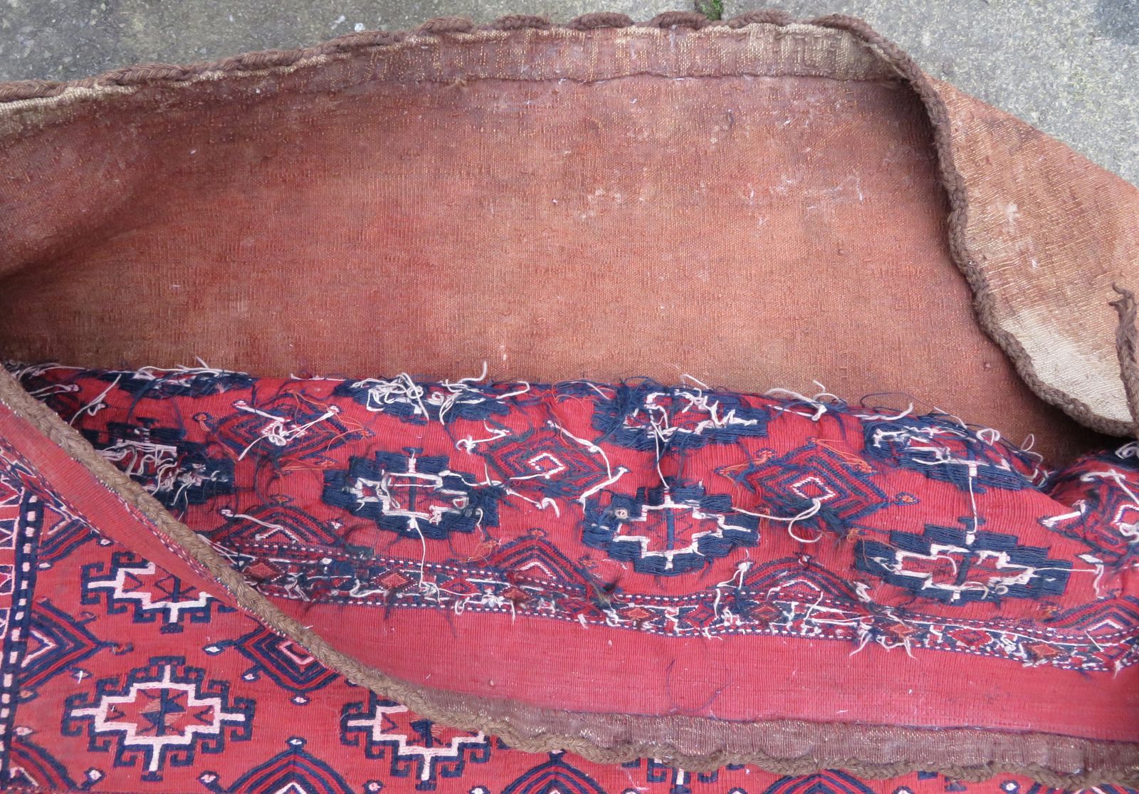 Early Antique Saryk Tekke Turkmen Chuval.Complete With Back.Flat Woven Details. Mid 19th Century . photo buy