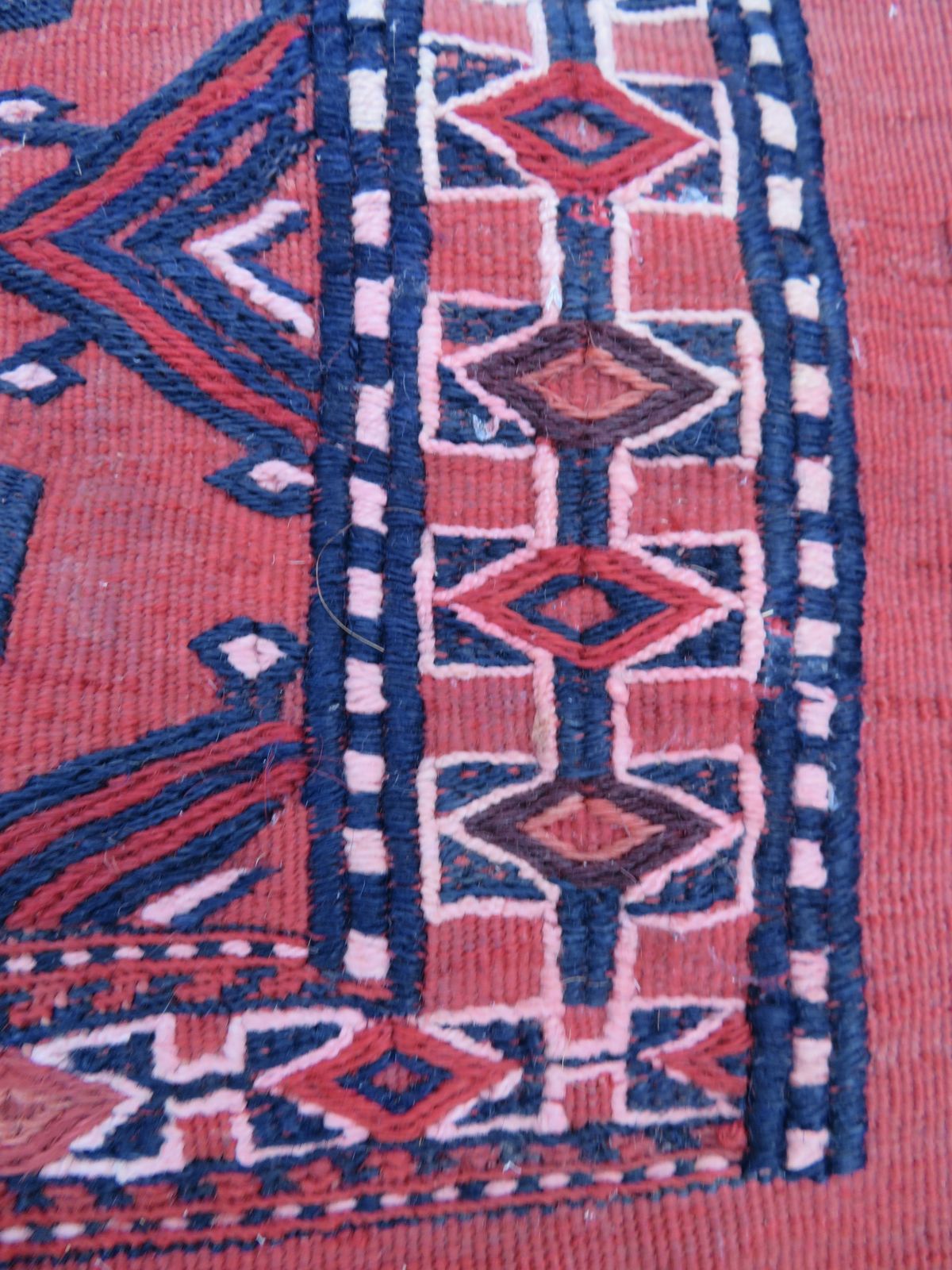 photo buy Early Antique Saryk Tekke Turkmen Chuval.Complete With Back.Flat Woven Details. Mid 19th Century .