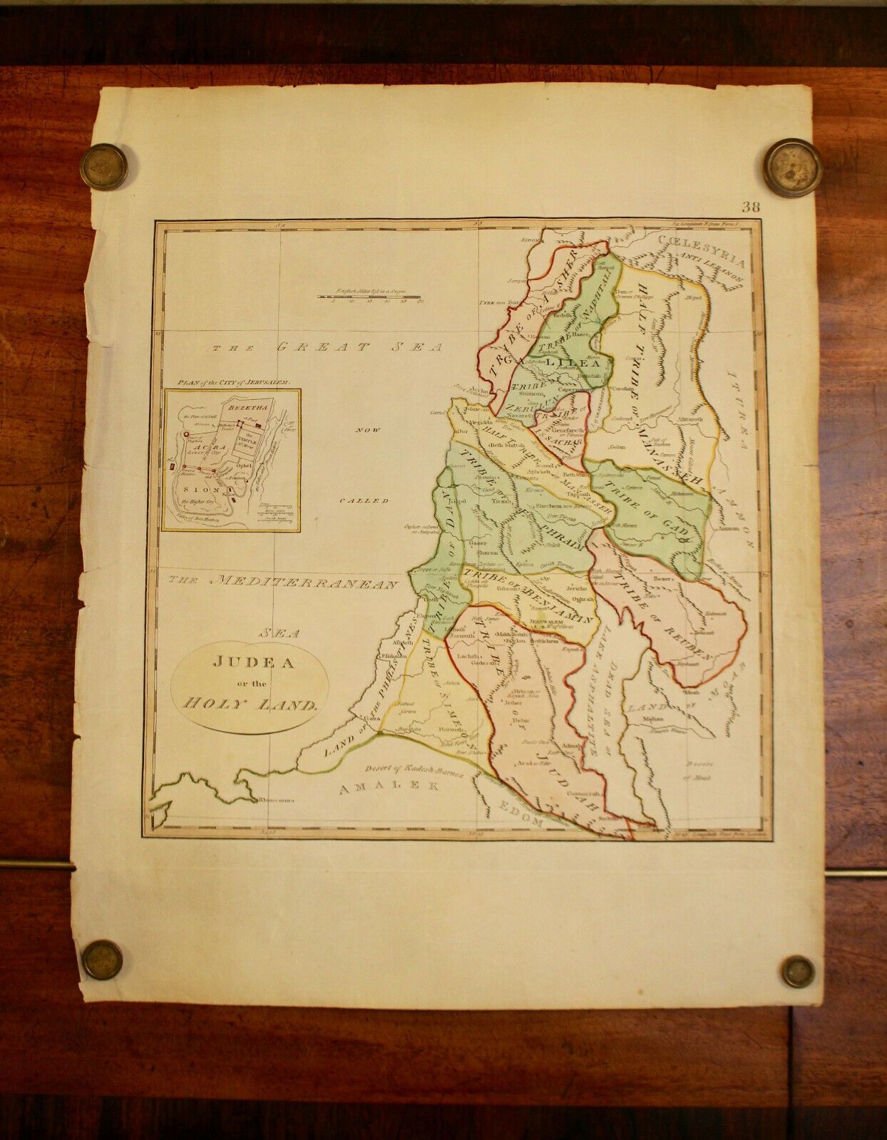 A Late C18th Map (Possibly D'anville) Judea Or The Holy Land