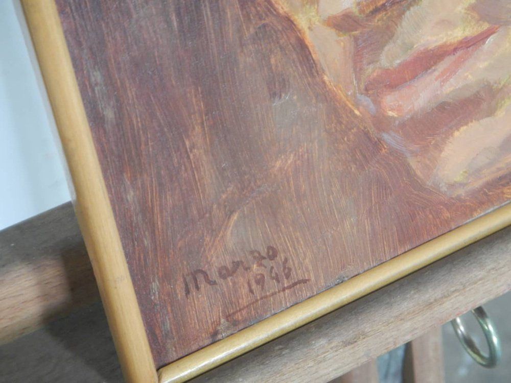 Mina Anselmi, Face Of Donna Marzo, 1946, Oil On Plywood, Framed photo for sale