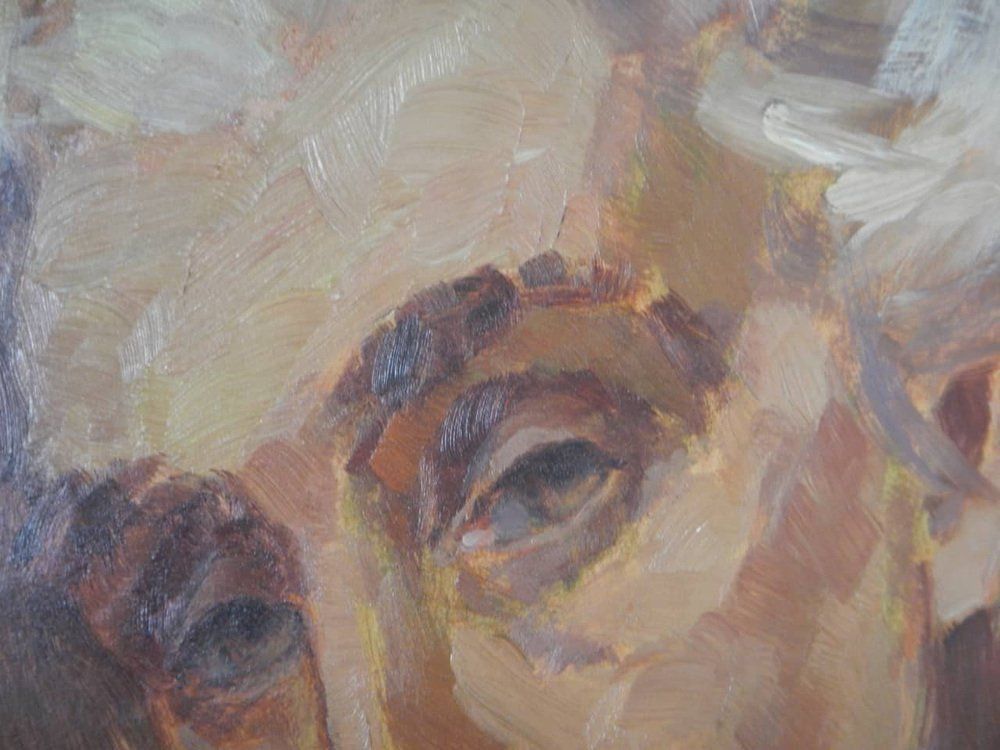 Mina Anselmi, Face Of Donna Marzo, 1946, Oil On Plywood, Framed photo buy