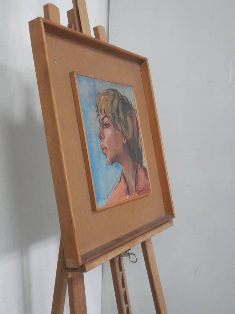 Mina Anselmi, Oil On Plywood, Woman, 1940s photo furniture