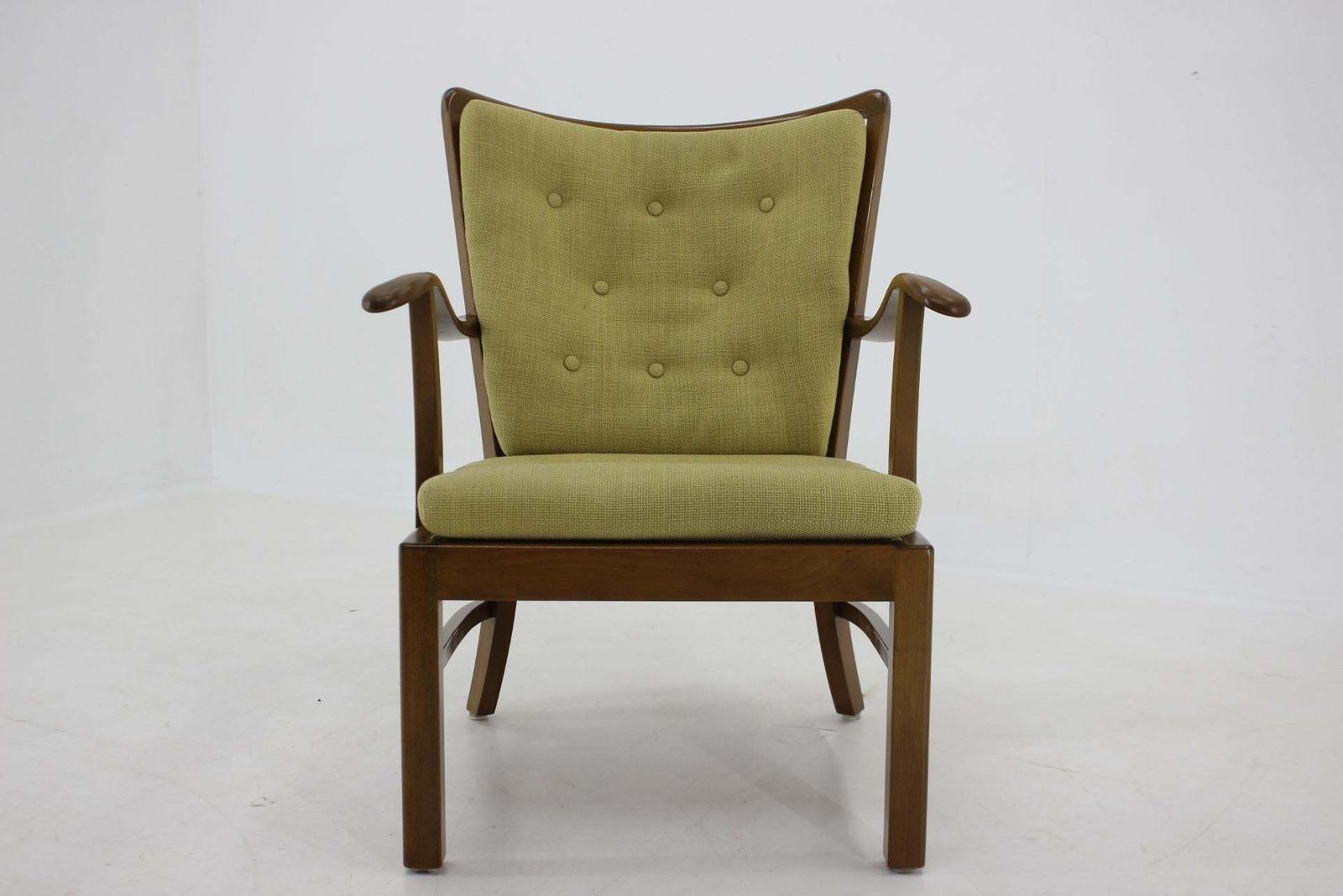 1940s Fritz Hansen Beech Armchair By Soren Hansen Model 1628 , Denmark photo furniture