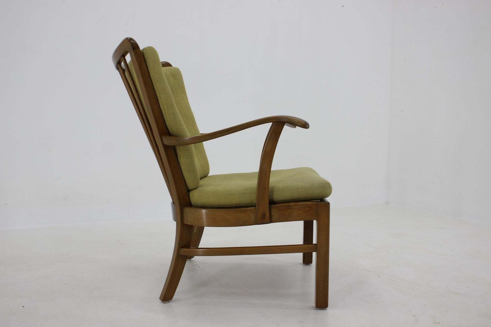 1940s Fritz Hansen Beech Armchair By Soren Hansen Model 1628 , Denmark photo vinterior