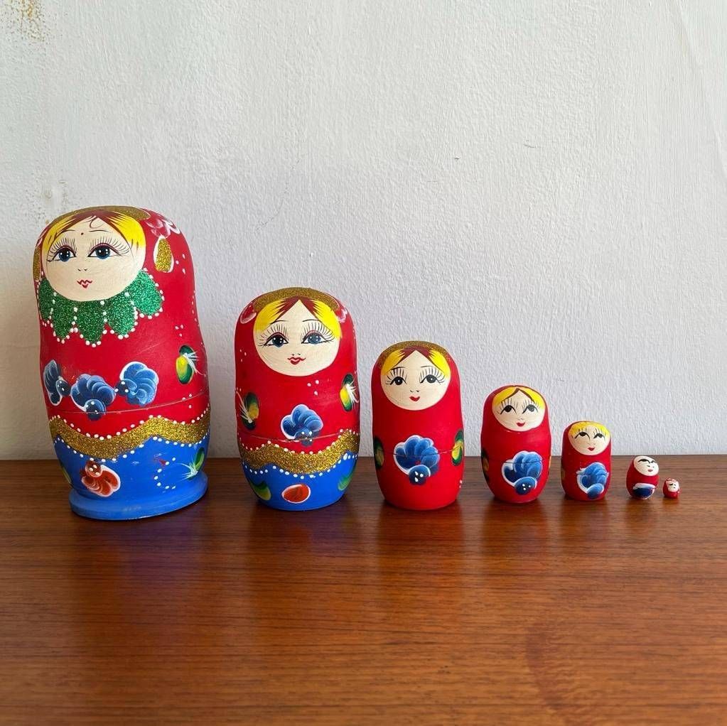 Vintage Matryoshka Doll X 7 / Baboushka Dolls photo vinterior