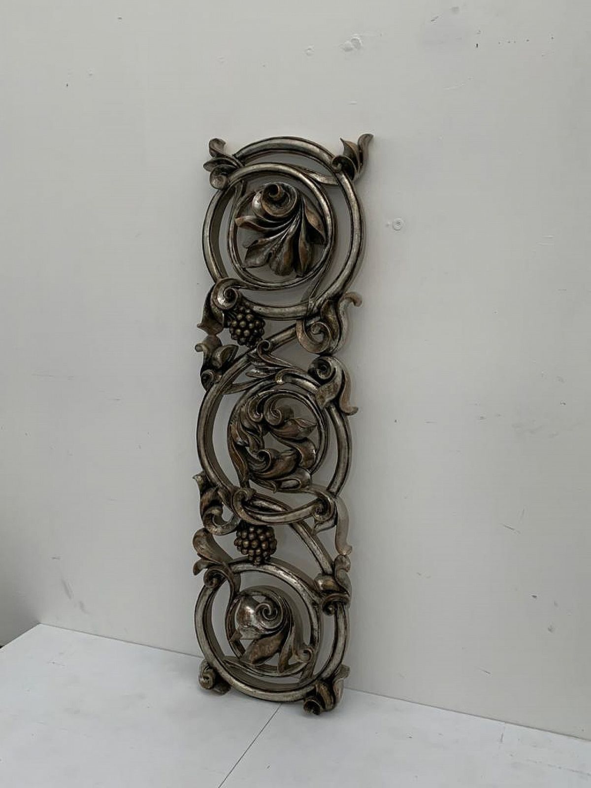 Baroque Carved Resin Panel With Metal Leaves, 1990s photo vinterior
