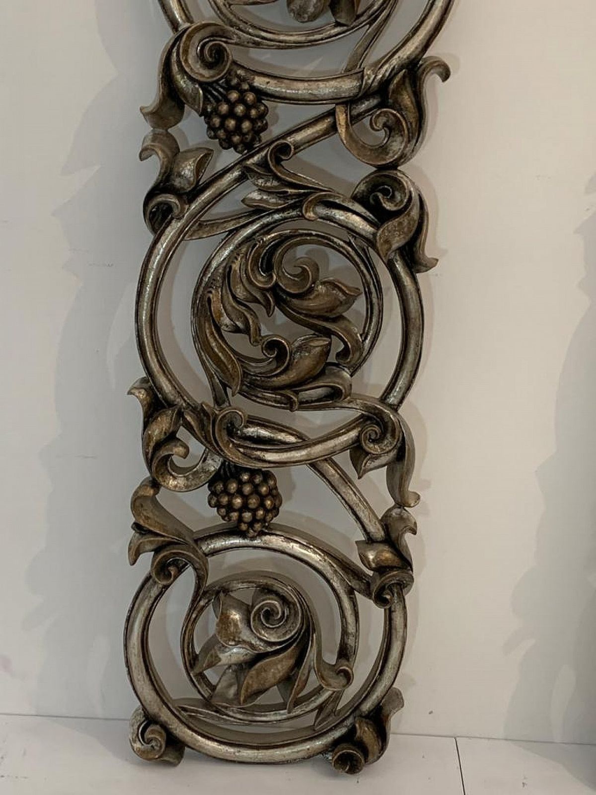 Baroque Carved Resin Panel With Metal Leaves, 1990s photo vintage