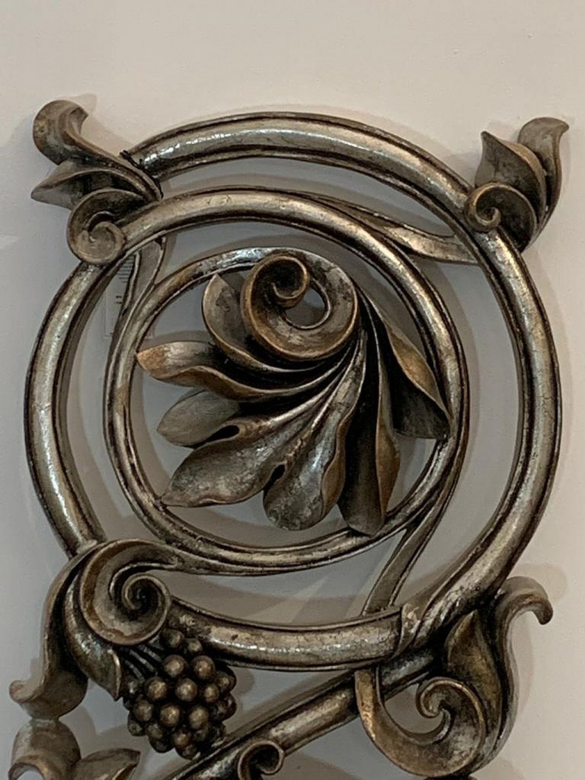 photo furniture Baroque Carved Resin Panel With Metal Leaves, 1990s
